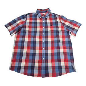 Chaps Men's Plaid Shirt XXL Blue, Red White Pre-owned 60% Cotton 40% Polyester